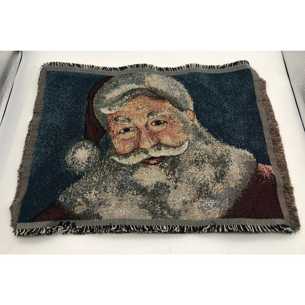 Vintage Christmas Tapestry ￼Placemats Set/2 Father Kringle Table Trends 13 X 17”